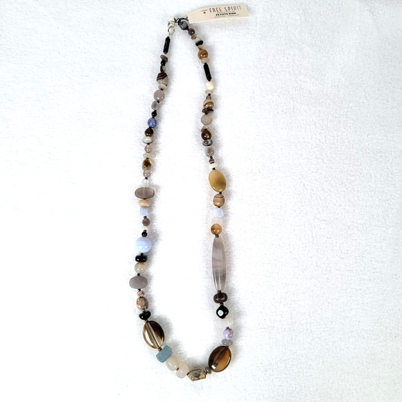Peyote Bird Womens Tiger Eye Pearls Necklace 12" Multicolor Oval Beads Natural - Picture 1 of 4